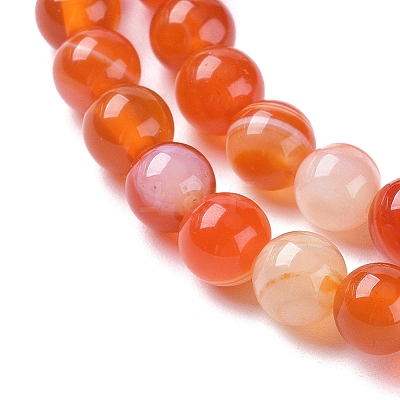 Natural Striped Agate/Banded Agate Beads Strands X-G-G582-6mm-62-1