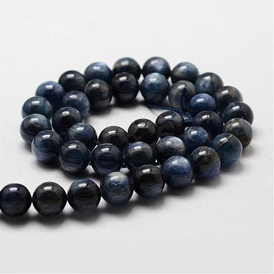 Natural Grade AB Kyanite/Cyanite/Disthene Round Bead Strands G-O143-06-10mm-1