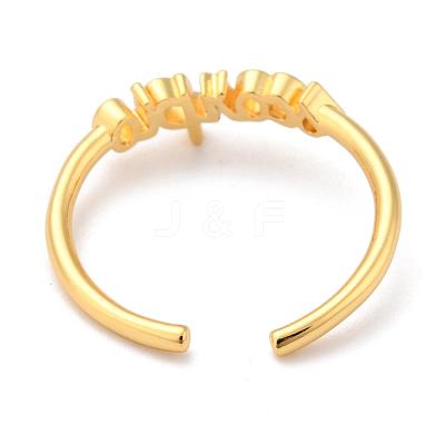 Constellation/Zodiac Sign Brass Cuff Rings RJEW-O042-06G-L-1