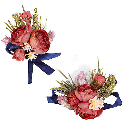 1Pc Silk Cloth Wrist Corsage AJEW-CP0001-71-1