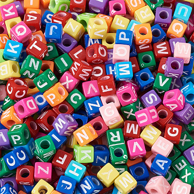 Mixed Color Acrylic Enamel Beads SACR-TA0001-08-1