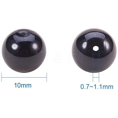 Pearlized Glass Pearl Round Beads HY-PH0001-10mm-080-1