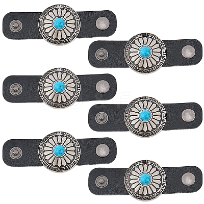 6Pcs PU Leather with Alloy Scarf Clips FIND-CL0001-84A-1