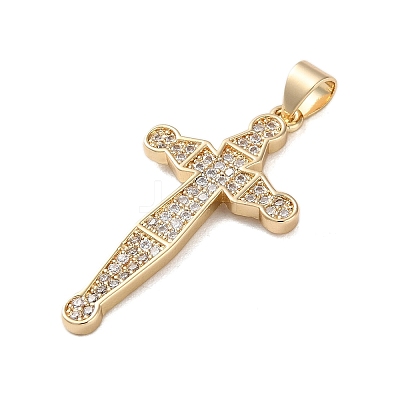 Brass Micro Micro Pave Clear Cubic Zirconia Pendants KK-A212-01L-G-1