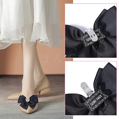 4Pcs Polyester Bowknot Shoe Decorations FIND-GF0006-41-1