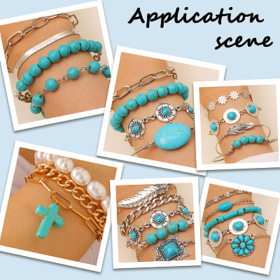 1200Pcs 12 Styles Synthetic Turquoise Beads Sets TURQ-PA0001-01A-1
