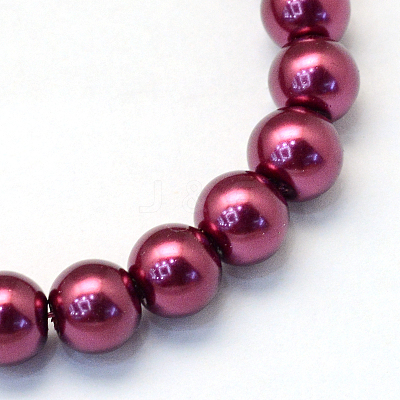 Baking Paint Pearlized Glass Pearl Round Bead Strands HY-Q003-6mm-72-1