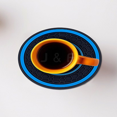 2Pcs PVC Coaster AJEW-LP0006-75C-1