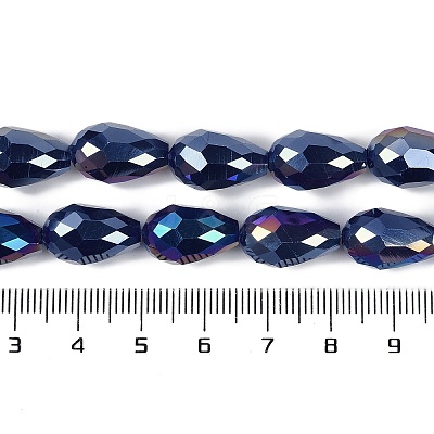Opaque Solid Color Electroplate Glass Beads Strands X-EGLA-N013-P6mm-B03-1