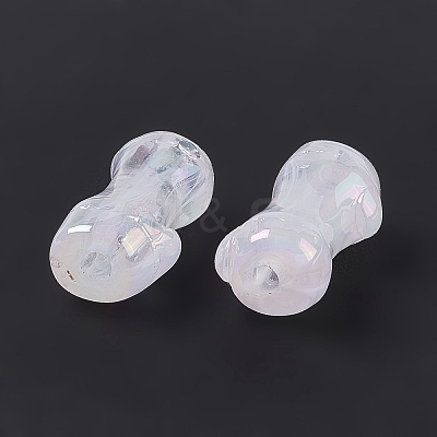 UV Plating Rainbow Iridescent Acrylic Beads PACR-M003-06F-1