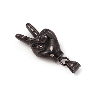 304 Stainless Steel Gesture ASL Pendants STAS-I132-05B-1
