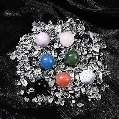 Natural & Synthetic Gemstone Healing Round Ornaments AJEW-FS0001-13A-1