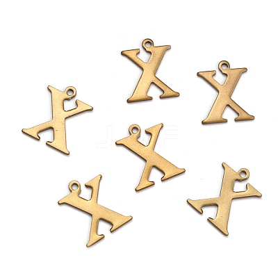 304 Stainless Steel Alphabet Charms STAS-H122-X-AB-1