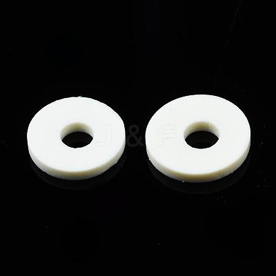 Flat Round Handmade Polymer Clay Beads CLAY-R067-10mm-21-1