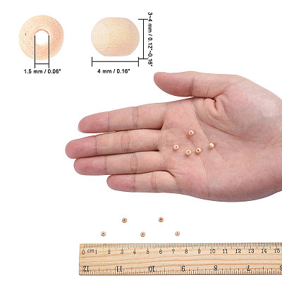 Natural Unfinished Wood Beads WOOD-Q008-4mm-LF-1