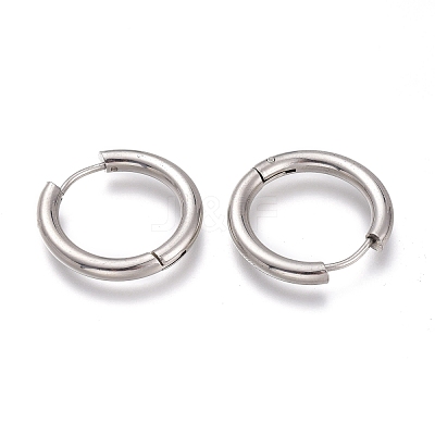Tarnish Resistant 201 Stainless Steel Huggie Hoop Earrings EJEW-L256-05E-P-1