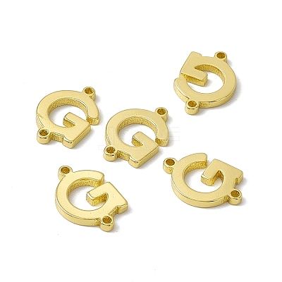 Rack Plating Brass Letter Connector Charms KK-C007-38G-G-1
