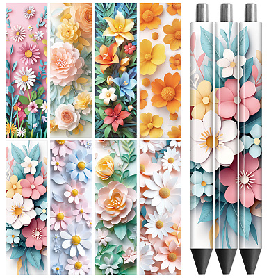 12Pcs Plastic Rub on Transfer Stickers DIY-WH0611-017-1