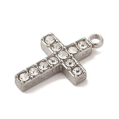 304 Stainless Steel Rhinestone Pendants STAS-S131-11P-1