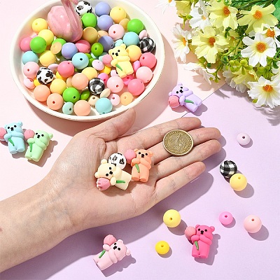112Pcs 26 Styles Silicone Beads SIL-YW0002-37-1