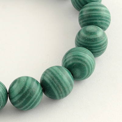 Round Synthetic Malachite Bead Strands G-Q938-02C-1