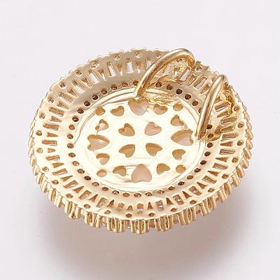 Brass Micro Pave Cubic Zirconia Pendants ZIRC-G105-05G-1