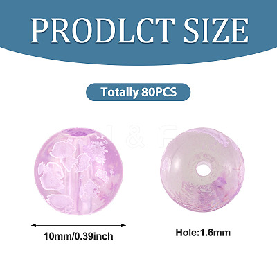 80Pcs Handmade Transparent Lampwork Beads FIND-TAD0001-04C-1