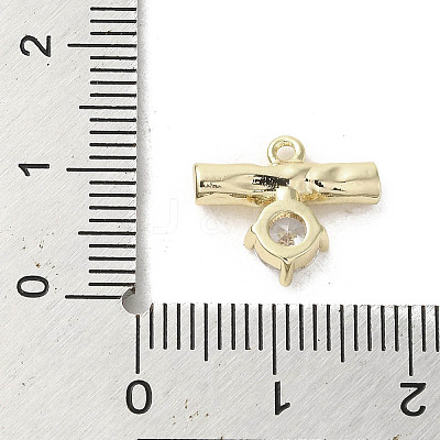 Brass Micro Pave Cubic Zirconia Charms KK-C043-01G-1