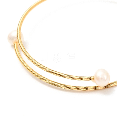 Natural Pearl Beads Bangle for Girl Women BJEW-JB06853-1