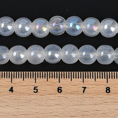 Baking Paint Electroplate Glass Beads Strands GLAA-G120-01B-1