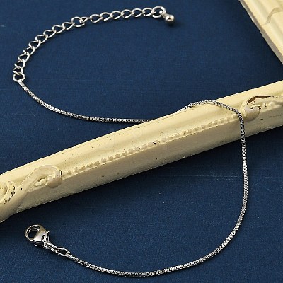 Rack Plating Brass Box Chain Bracelets for Women BJEW-G735-02P-1