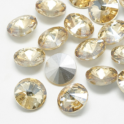 Pointed Back Glass Rhinestone Cabochons RGLA-T086-12mm-06-1