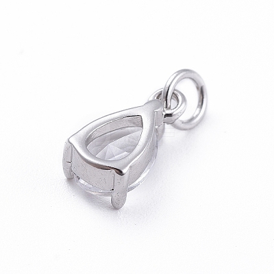 Brass Micro Pave Cubic Zirconia Pendants ZIRC-E164-64P-D-1