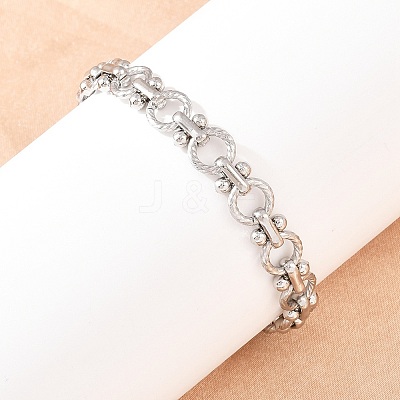 304 Stainless Steel Link Chain Bracelets for Women BJEW-H207-01D-P-1