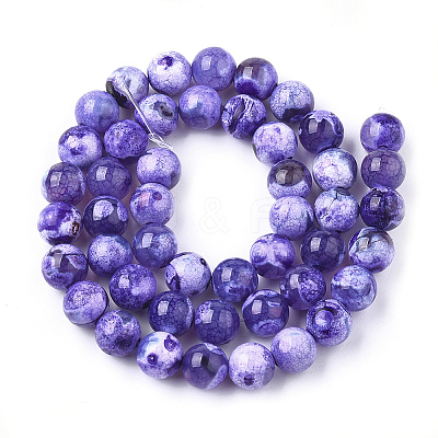 Natural Fire Crackle Agate Beads Strands X-G-S346-8mm-20-1