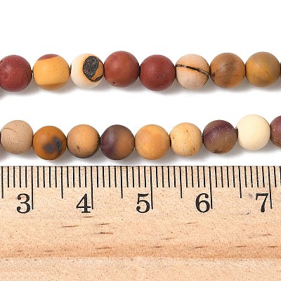 Frosted Round Natural Mookaite Beads Strands G-N0166-65-6mm-1