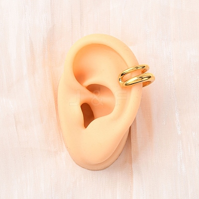 Two-layer  C-Shaped 304 Stainless Steel Two Tone Cuff Earrings EJEW-A131-04E-G-1
