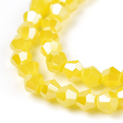 Opaque Solid Color Electroplate Glass Beads Strands EGLA-A039-P2mm-A05-1
