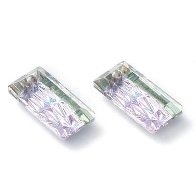 Embossed Glass Rhinestone Pendants GLAA-J101-07A-001VL-1