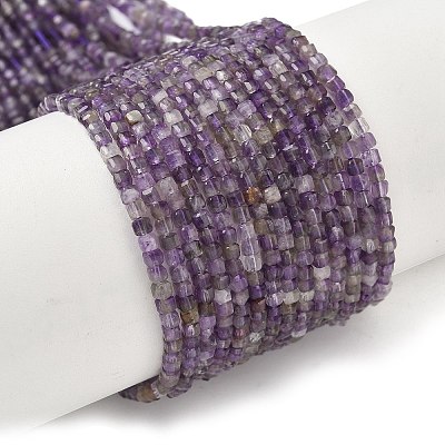 Faceted Natural Amethyst Beads Strands G-RM250101-E21-1
