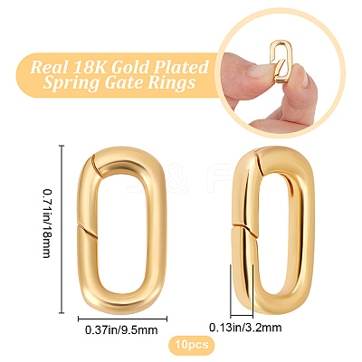 10Pcs Brass Spring Gate Rings KK-BBC0015-57G-02-1