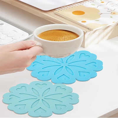 2Pcs 2 Colors Silicone Placemats AJEW-LP0001-46B-1