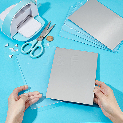 6Pcs 2 Styles Acrylic & 201 Stainless Steel Sheets DIY-OC0015-92-1