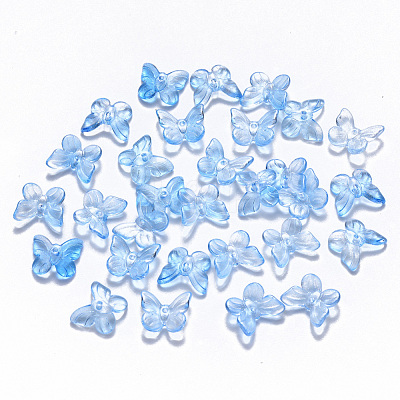 Transparent Spray Painted Glass Charms GLAA-T016-21A-1