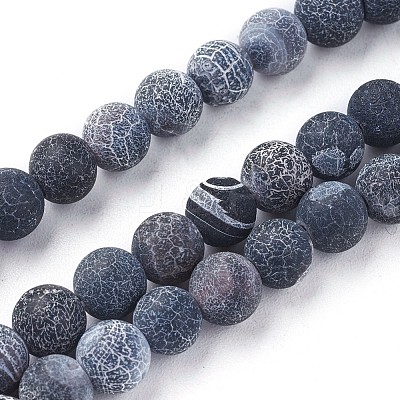 Natural Weathered Agate Beads Strands G-F628-01-B-1