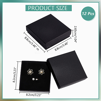 12Pcs Square Cardboard Necklace Box CBOX-NB0001-30-1