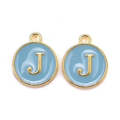 Golden Plated Alloy Enamel Charms X-ENAM-S118-04J-1