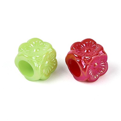Pearlized UV Plating Opaque Acrylic European Beads SACR-T017-65M-1