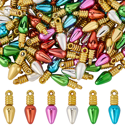 120Pcs 6 Colors Plastic Pendants FIND-SC0010-90A-1