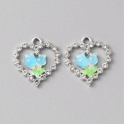 Platinum Alloy Rhinestone Pendants FIND-TAC0008-69P-05-1